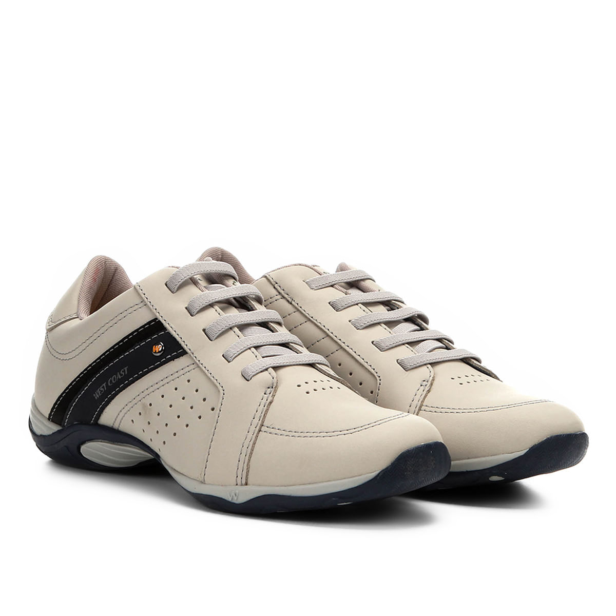 sapatênis couro west coast listra masculino