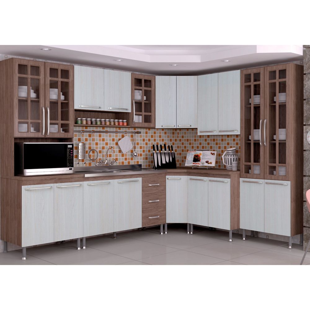 Cozinha Compacta 8 Pe As Kit Duplo Mery Indekes Nogal Branco Nogal Cozinha Compacta 8 Pe As Kit Duplo Mery Indekes Nogal Branco Nogal