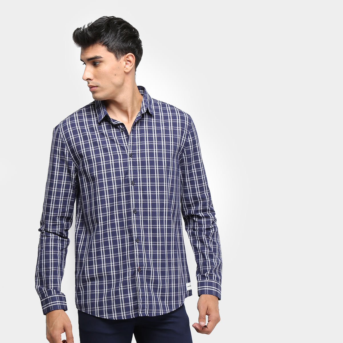 camisa xadrez calvin klein masculina