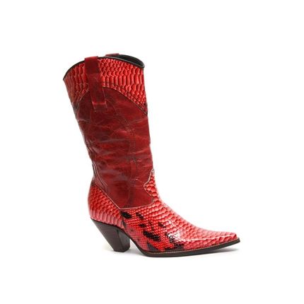 bota country vermelha feminina