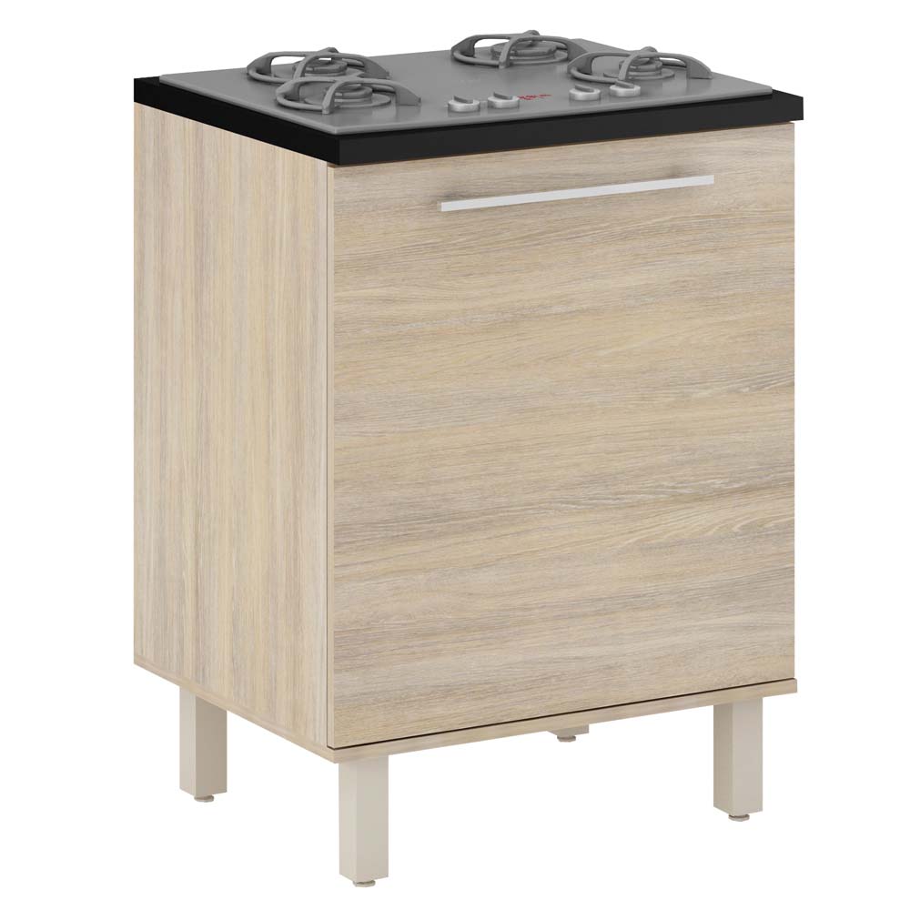 Balcao Para Cooktop Palmeira Tamara 22101 Com 1 Porta Carvalho Balcao Para Cooktop Palmeira Tamara 22101 Com 1 Porta Carvalho