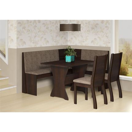 Canto Alemão Viero Móveis Coimbra com 2 Cadeiras Napoli Choco/Canela é ruim? Canto Alemão Viero Móveis Coimbra com 2 Cadeiras Napoli Choco/Canela é boa?