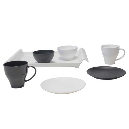 Conjunto para Cafe Coza 99200/4095 Branco/Preto - 7 Pecas Menor preço em Conjunto para Cafe Coza 99200/4095 Branco/Preto - 7 Pecas