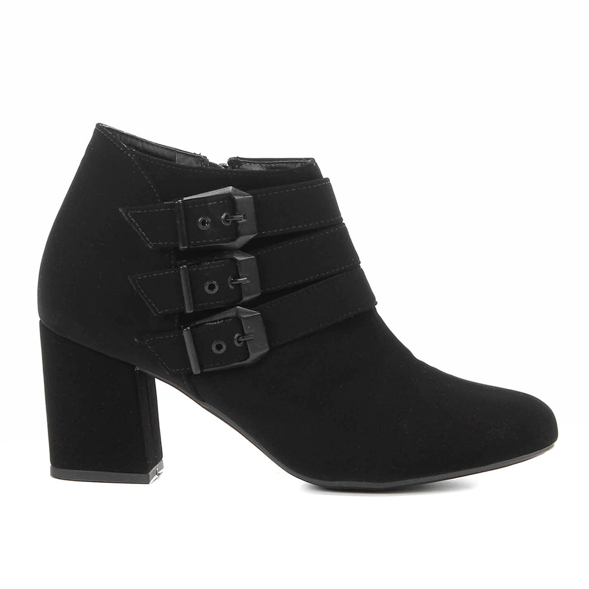 bota cano curto griffe salto grosso feminina