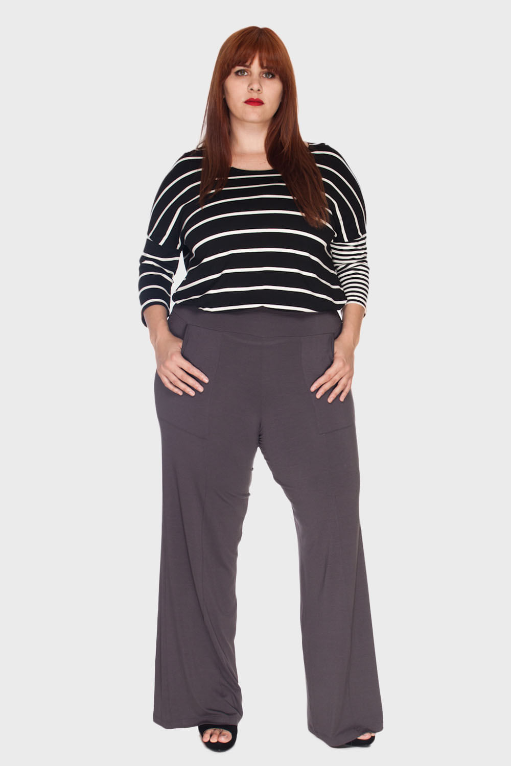 calça de malha plus size