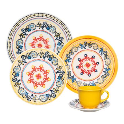 Aparelho de Jantar, Chá e Sobremesa Oxford Daily Floreal La Pollera – 30 Peças. Menor preço em Aparelho de Jantar, Chá e Sobremesa Oxford Daily Floreal La Pollera – 30 Peças.