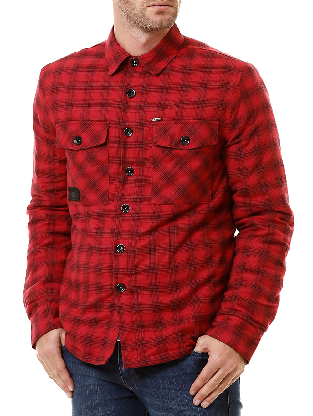 casaco xadrez vermelho masculino