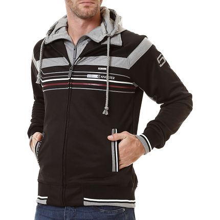 jaqueta masculina gangster preto