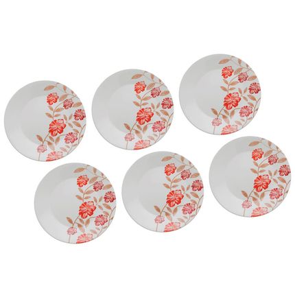 Conjunto de Pratos Rasos Oxford Biona Amor em Cerâmica 26cm – 6 Peças. Menor preço em Conjunto de Pratos Rasos Oxford Biona Amor em Cerâmica 26cm – 6 Peças.
