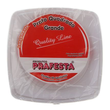 Prato de Plástico Descartável Quadrado Termoformado Branco Grande com 10 Unidades Prafesta Menor preço em Prato de Plástico Descartável Quadrado Termoformado Branco Grande com 10 Unidades Prafesta