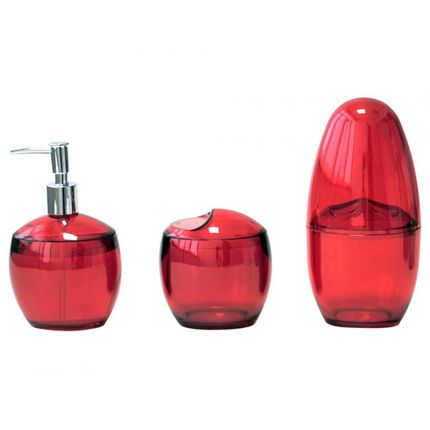 Kit para Banheiro 3 Peças Vermelho Coza - Spoom 99190/4111 é ruim? Kit para Banheiro 3 Peças Vermelho Coza - Spoom 99190/4111 é boa?