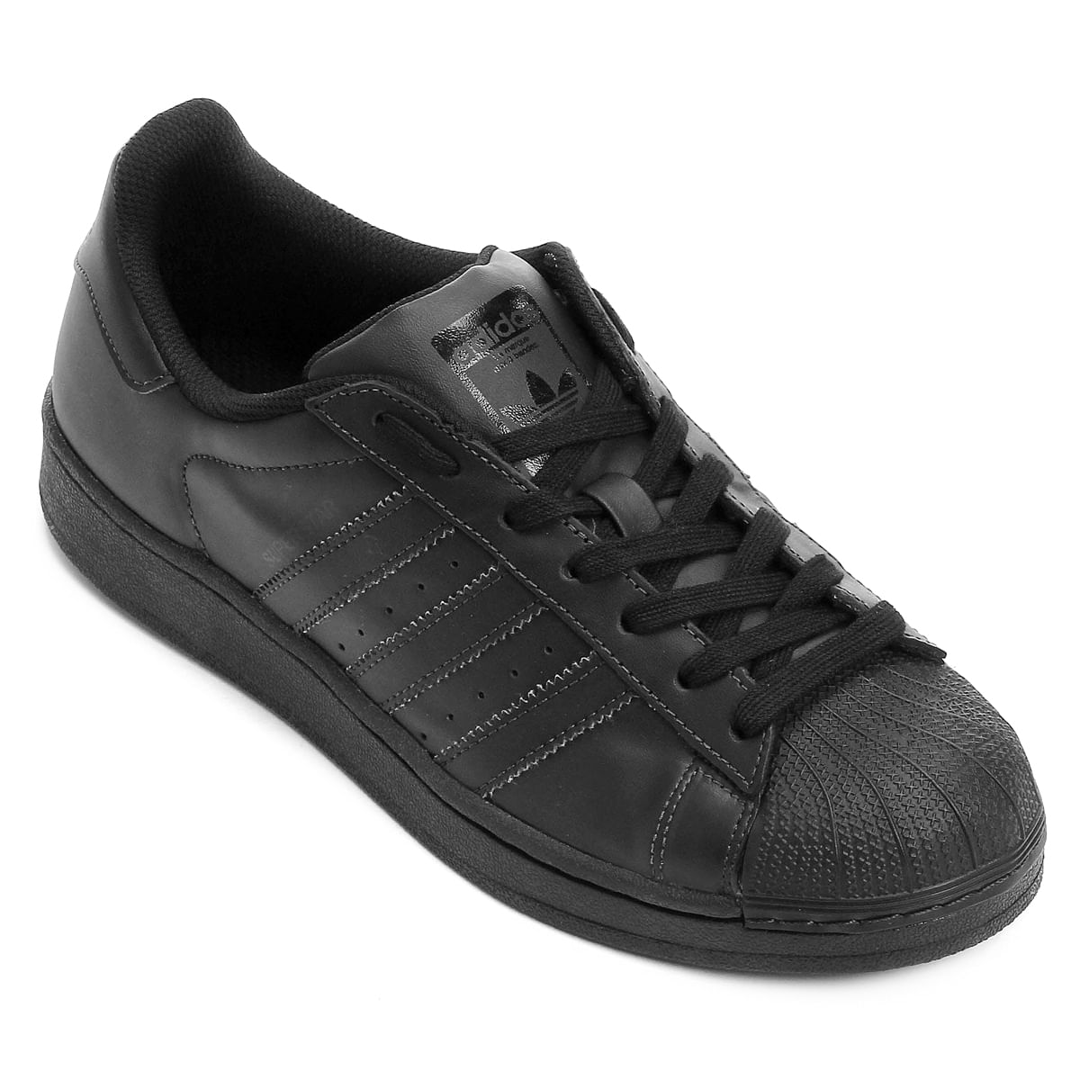 tênis couro adidas originals superstar preto