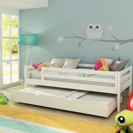 Cama Infantil Prime c/ Cama Auxiliar/Gavetão e Grade de Proteção - Laca Branco - Casatema Menor preço em Cama Infantil Prime c/ Cama Auxiliar/Gavetão e Grade de Proteção - Laca Branco - Casatema