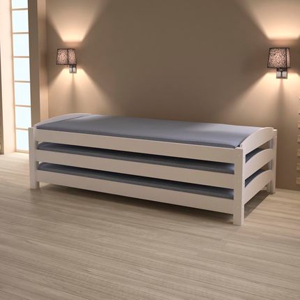 Tricama Solteiro Empilhável ou Casal Madeira Maciça - Laqueado Branco - CasaTema Menor preço em Tricama Solteiro Empilhável ou Casal Madeira Maciça - Laqueado Branco - CasaTema