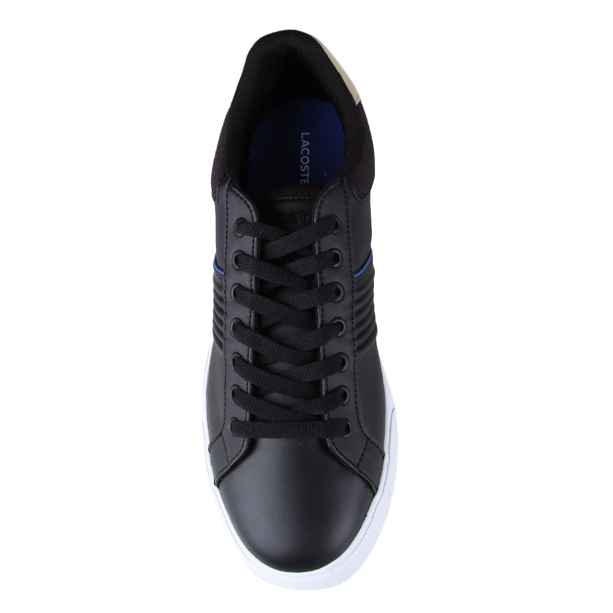 tenis lacoste couro preto
