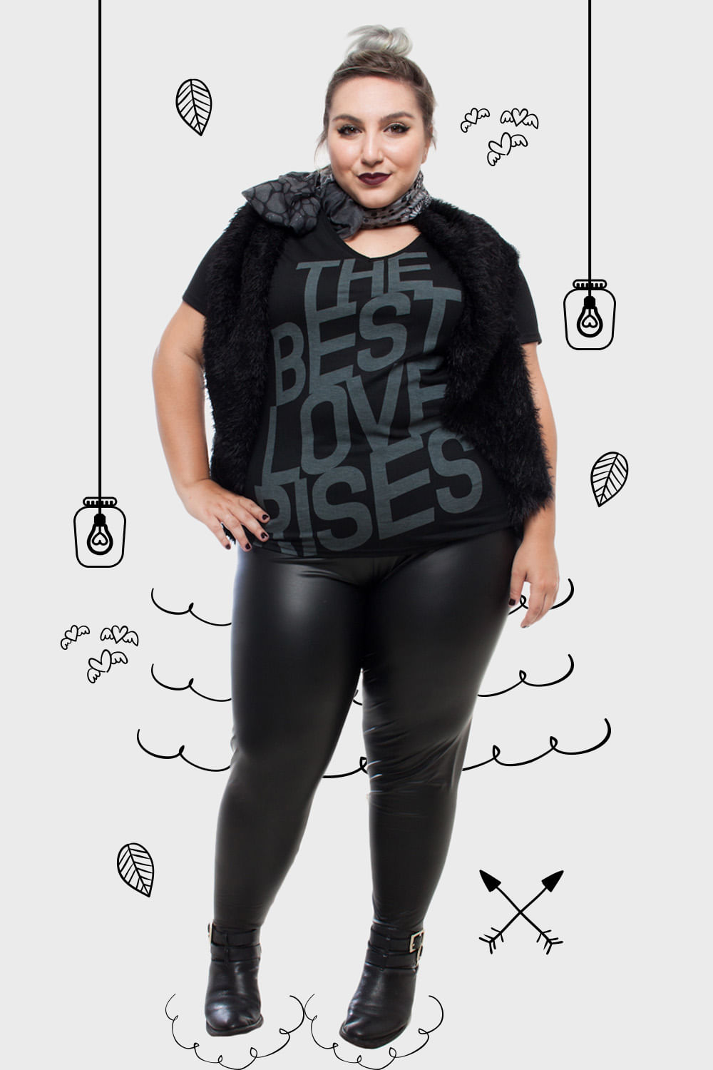 legging couro plus size