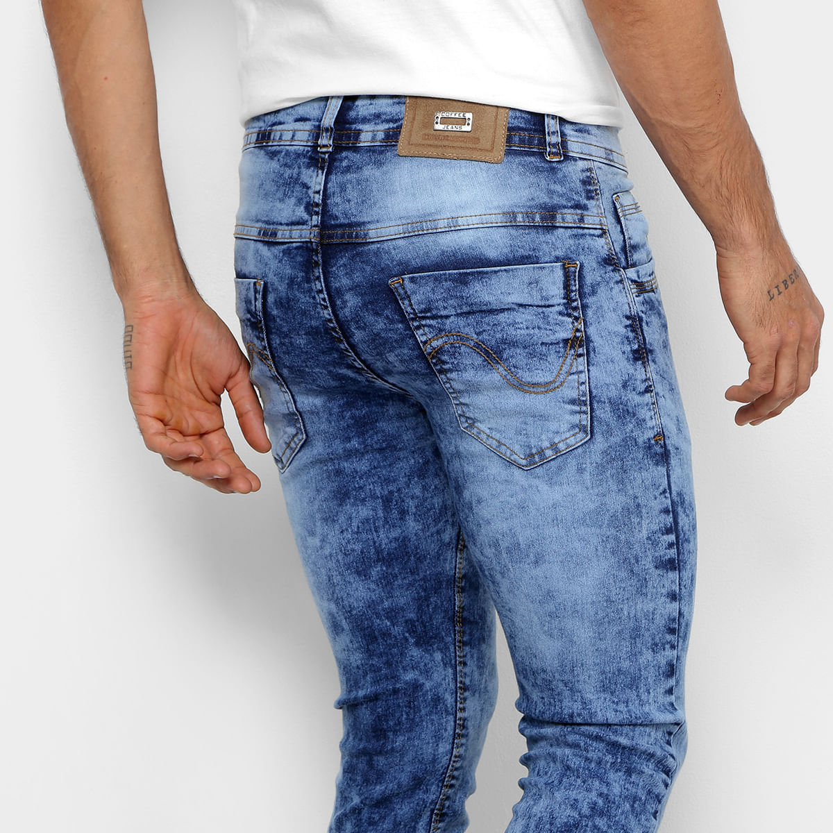 calça jeans slim coffee masculina