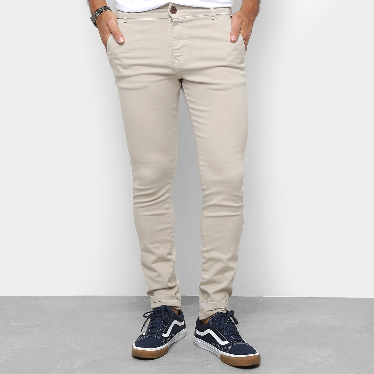 calça jeans slim coffee masculina