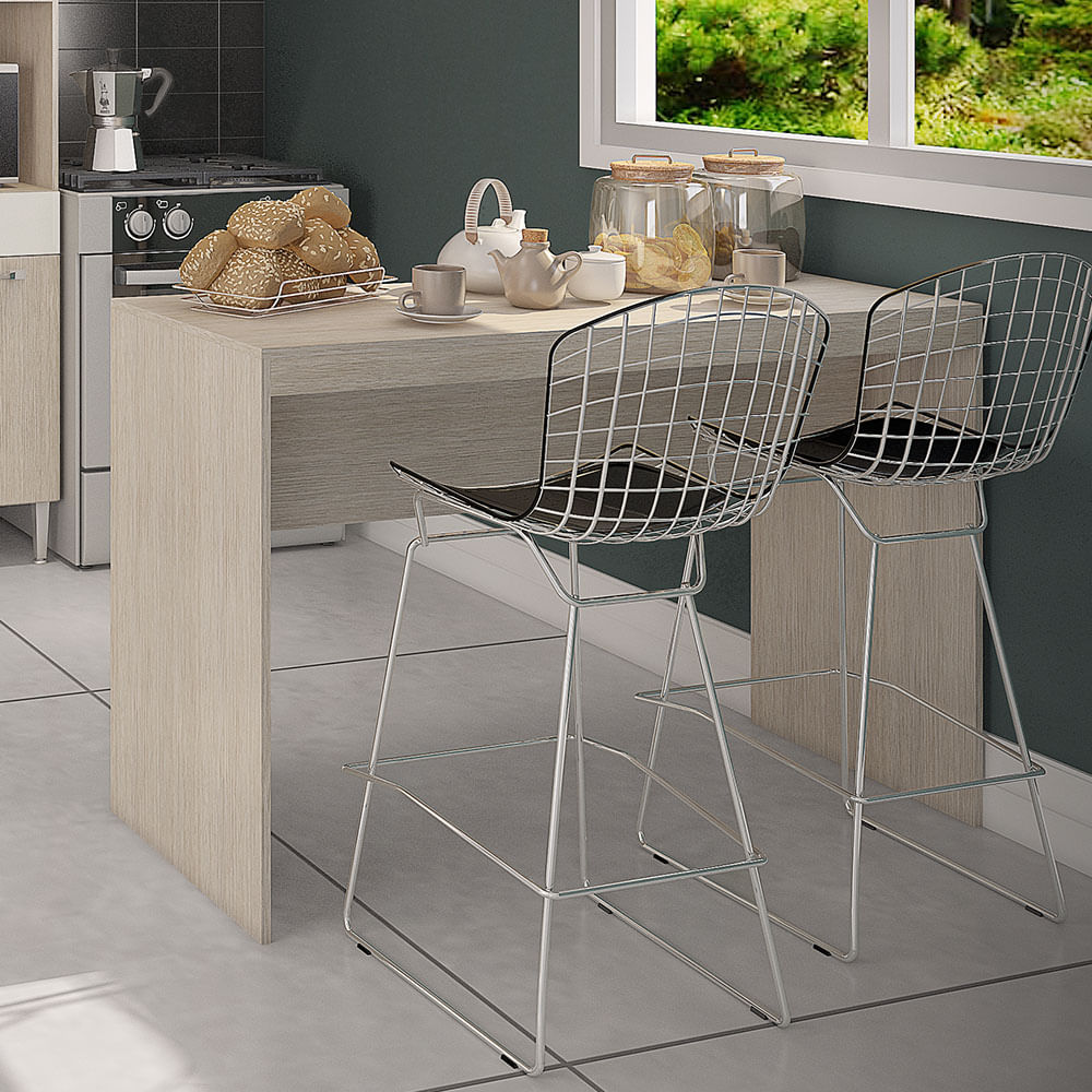 Bancada De Cozinha Decoratta Design Moderno Elmo Natural Bancada De Cozinha Decoratta Design Moderno Elmo Natural