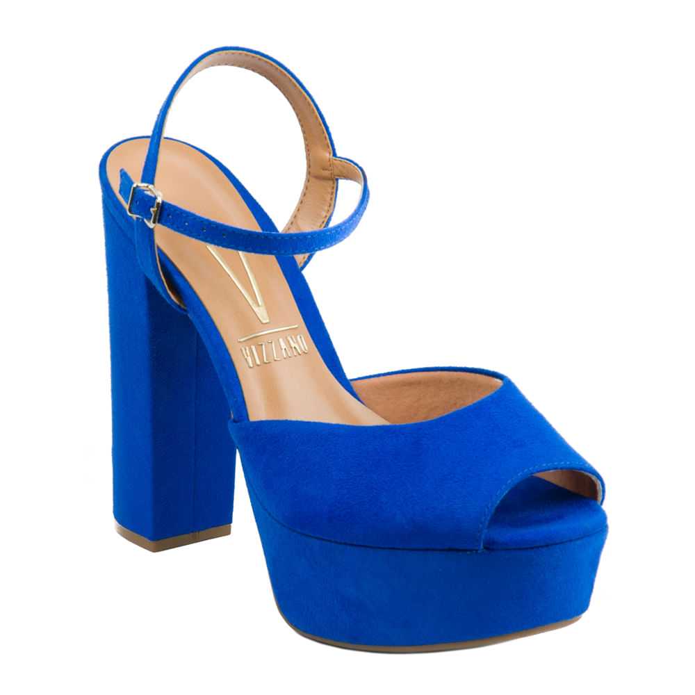 sandalia vizzano azul salto grosso