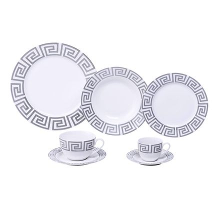 Menor preço em Aparelho de Jantar, Chá e Sobremesa Lyor Classic Zig Zag 8149 – 42 Peças
