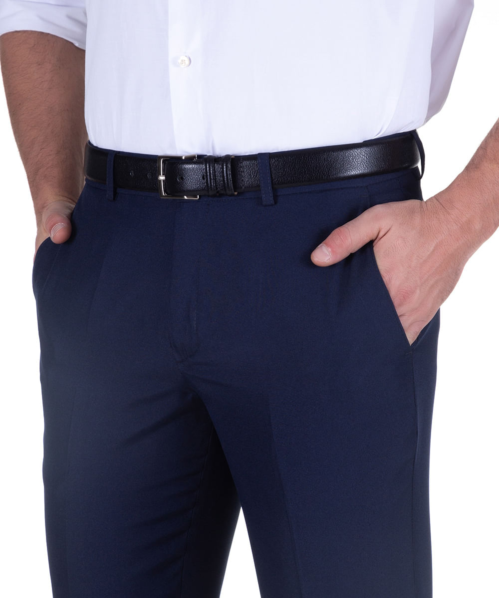 calça azul marinho masculina social