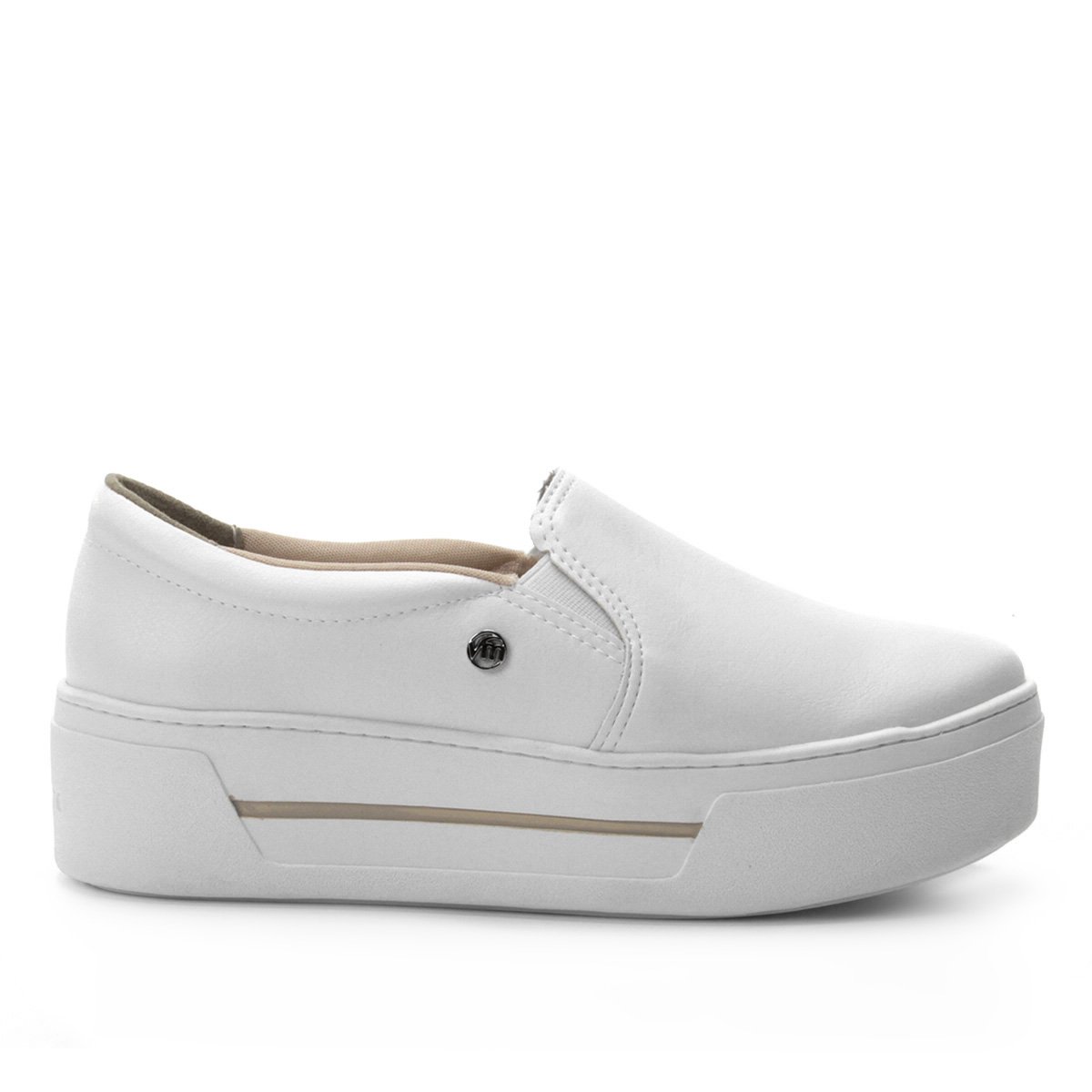 slip on flatform branco