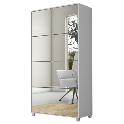 Sapateira Fama Móveis Orlando com 4 Gavetas e Espelho - Branca. é ruim? Sapateira Fama Móveis Orlando com 4 Gavetas e Espelho - Branca. é boa?