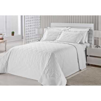 Colcha Matelassê Solteiro com Fronha Plumasul Royal Comfort 233 Fios - Branca Menor preço em Colcha Matelassê Solteiro com Fronha Plumasul Royal Comfort 233 Fios - Branca