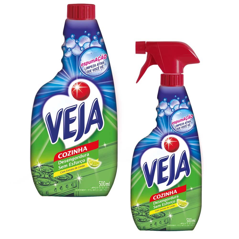Kit Limpador Veja Desengordurante Para Cozinha Lim O 500ml Refil Kit Limpador Veja Desengordurante Para Cozinha Lim O 500ml Refil