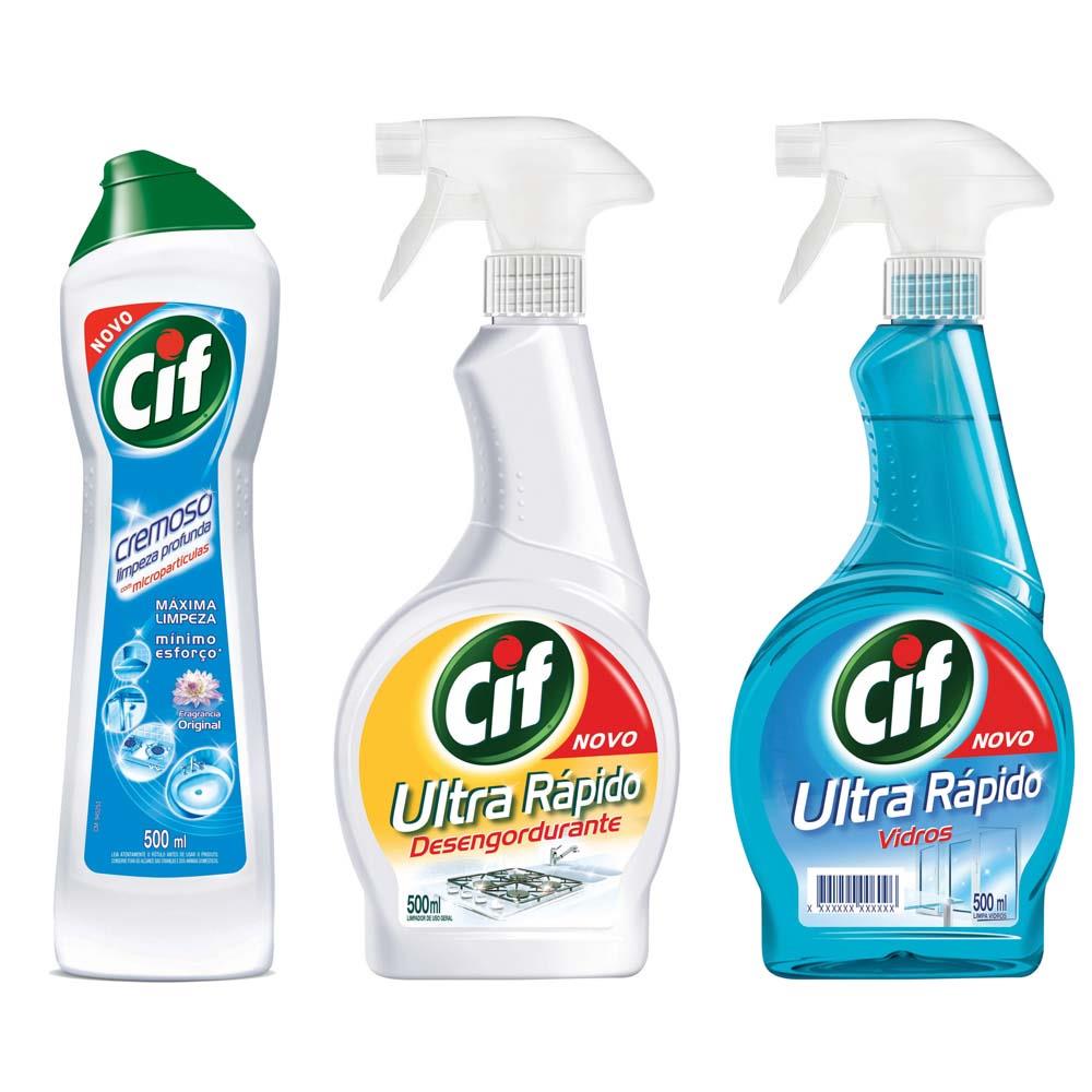 Kit Limpador Cif Ultra R Pido Desengordurante Gatilho 500ml Limpa Kit Limpador Cif Ultra R Pido Desengordurante Gatilho 500ml Limpa