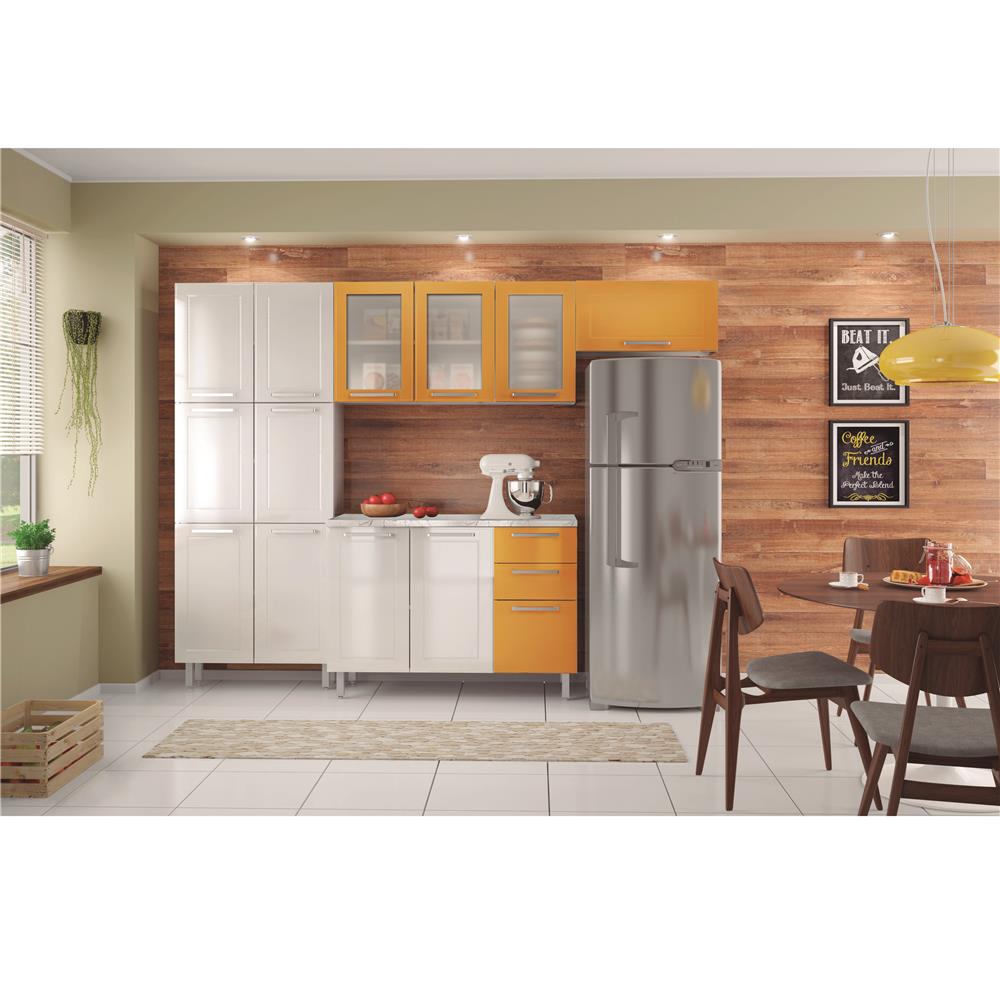 Cozinha Compacta Casamob Quadri Com 4 Pe As Branca Amarela Cozinha Compacta Casamob Quadri Com 4 Pe As Branca Amarela