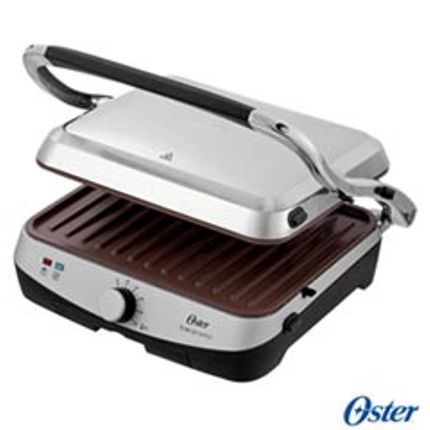 Grill Elétrico Oster Panini Bioceramic com Capacidade para 04 Fatias - CKSTPA4881 PRATA, 110V Menor preço em Grill Elétrico Oster Panini Bioceramic com Capacidade para 04 Fatias - CKSTPA4881 PRATA, 110V