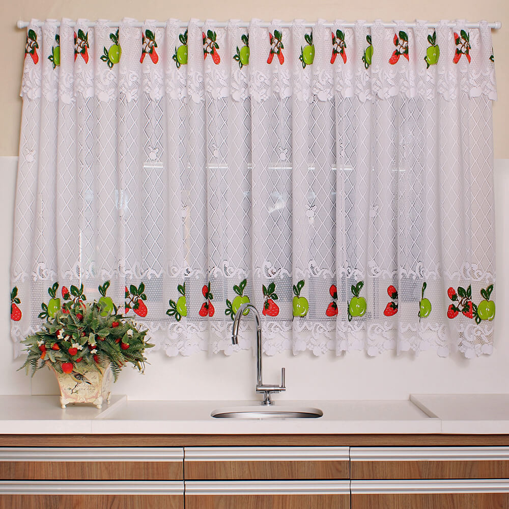Cortina Para Cozinha De Renda Branca Em Rolo Frutas 30m X 150cm Cortina Para Cozinha De Renda Branca Em Rolo Frutas 30m X 150cm