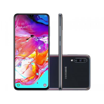 Smartphone Samsung Galaxy A70 128GB Preto 4G - 6GB RAM Tela 6,7" Câm. Tripla + Selfie 32MP Menor preço em Smartphone Samsung Galaxy A70 128GB Preto 4G - 6GB RAM Tela 6,7" Câm. Tripla + Selfie 32MP