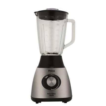 Liquidificador Philco Inox Glass com 4 Velocidades e 800W - Preto/Inox 110v Menor preço em Liquidificador Philco Inox Glass com 4 Velocidades e 800W - Preto/Inox 110v