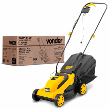 Cortador de Grama Elétrico Vonder 1100W 127V com Recolhedor 30L Amarelo e Preto MGV1100 Menor preço em Cortador de Grama Elétrico Vonder 1100W 127V com Recolhedor 30L Amarelo e Preto MGV1100