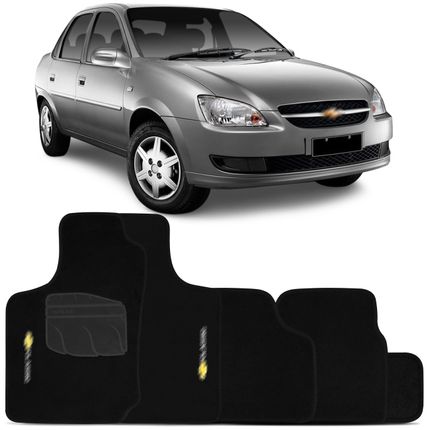 Jogo de Tapete Carpete Corsa Classic 2003 a 2016 Preto Bordado 5 Peças Menor preço em Jogo de Tapete Carpete Corsa Classic 2003 a 2016 Preto Bordado 5 Peças