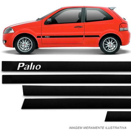 Jogo de Friso Lateral Tipo Borrachão Palio 2005 a 2017 Preto 4 Portas 6 Peças Grafia Alto Relevo Menor preço em Jogo de Friso Lateral Tipo Borrachão Palio 2005 a 2017 Preto 4 Portas 6 Peças Grafia Alto Relevo