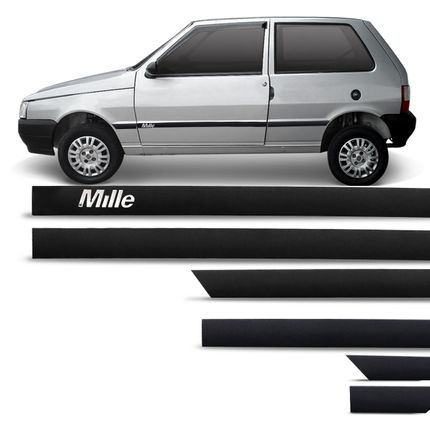 Jogo de Friso Lateral Tipo Borrachão Uno Mille 1985 a 2013 Preto 2 Portas 6 Peças Grafia Alto Relevo Menor preço em Jogo de Friso Lateral Tipo Borrachão Uno Mille 1985 a 2013 Preto 2 Portas 6 Peças Grafia Alto Relevo