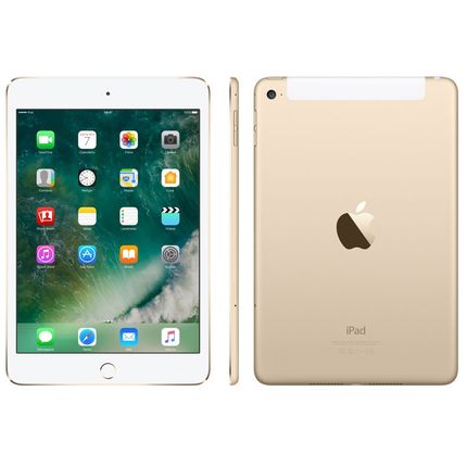 iPad Mini 4 Apple com Wi-Fi - Cellular, Tela 7,9``, Sensor Touch ID, Bluetooth, Camera iSight 8MP, FaceTime HD e iOS 9 - Dourado Menor preço em iPad Mini 4 Apple com Wi-Fi - Cellular, Tela 7,9``, Sensor Touch ID, Bluetooth, Camera iSight 8MP, FaceTime HD e iOS 9 - Dourado