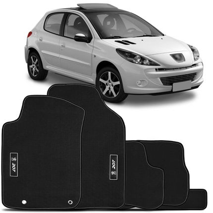 Jogo Tapete Borracha PVC Peugeot 207 2009 a 2015 Preto com Grafia Emblema Impermeável 5 Peças é boa?
