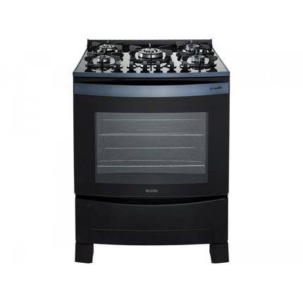 Fogão 5 Bocas Mueller Preto Acendimento Automático - Vetro Decorato Menor preço em Fogão 5 Bocas Mueller Preto Acendimento Automático - Vetro Decorato