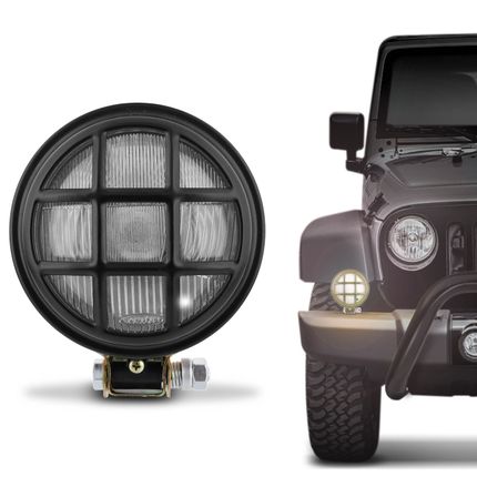 Farol Milha Redondo Off Road Preto Grade e Manejo Jeep Pick Up Caminhão Camionete Troller Universal Menor preço em Farol Milha Redondo Off Road Preto Grade e Manejo Jeep Pick Up Caminhão Camionete Troller Universal
