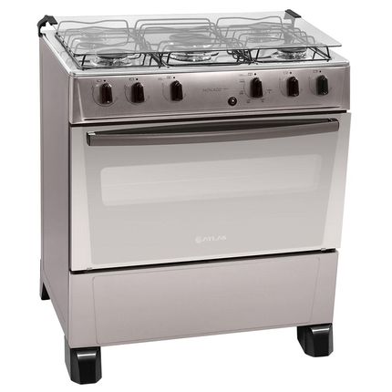 Fogão Atlas 5 Bocas Mônaco Inox - Bivolt Menor preço em Fogão Atlas 5 Bocas Mônaco Inox - Bivolt