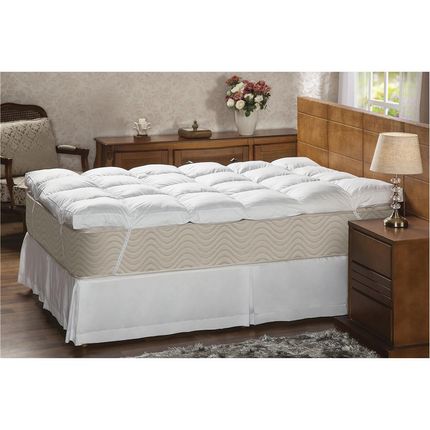 Menor preço em Pillow Top Queen Plumasul Percal 233 fios - Branco.