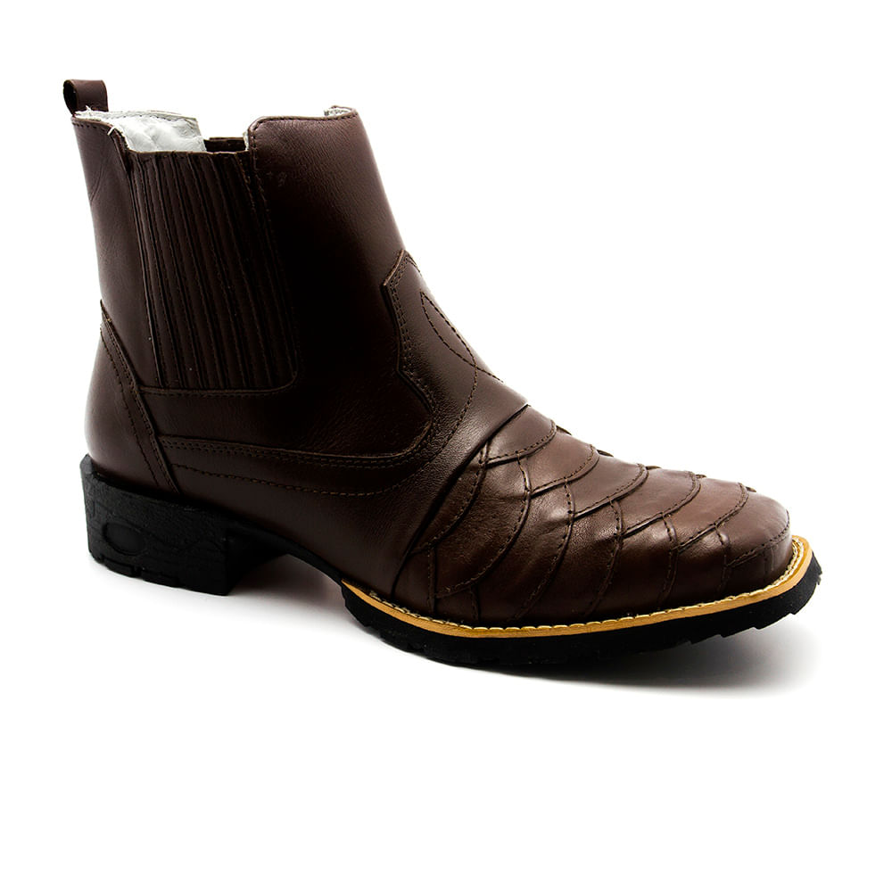bota cano curto escamada masculina