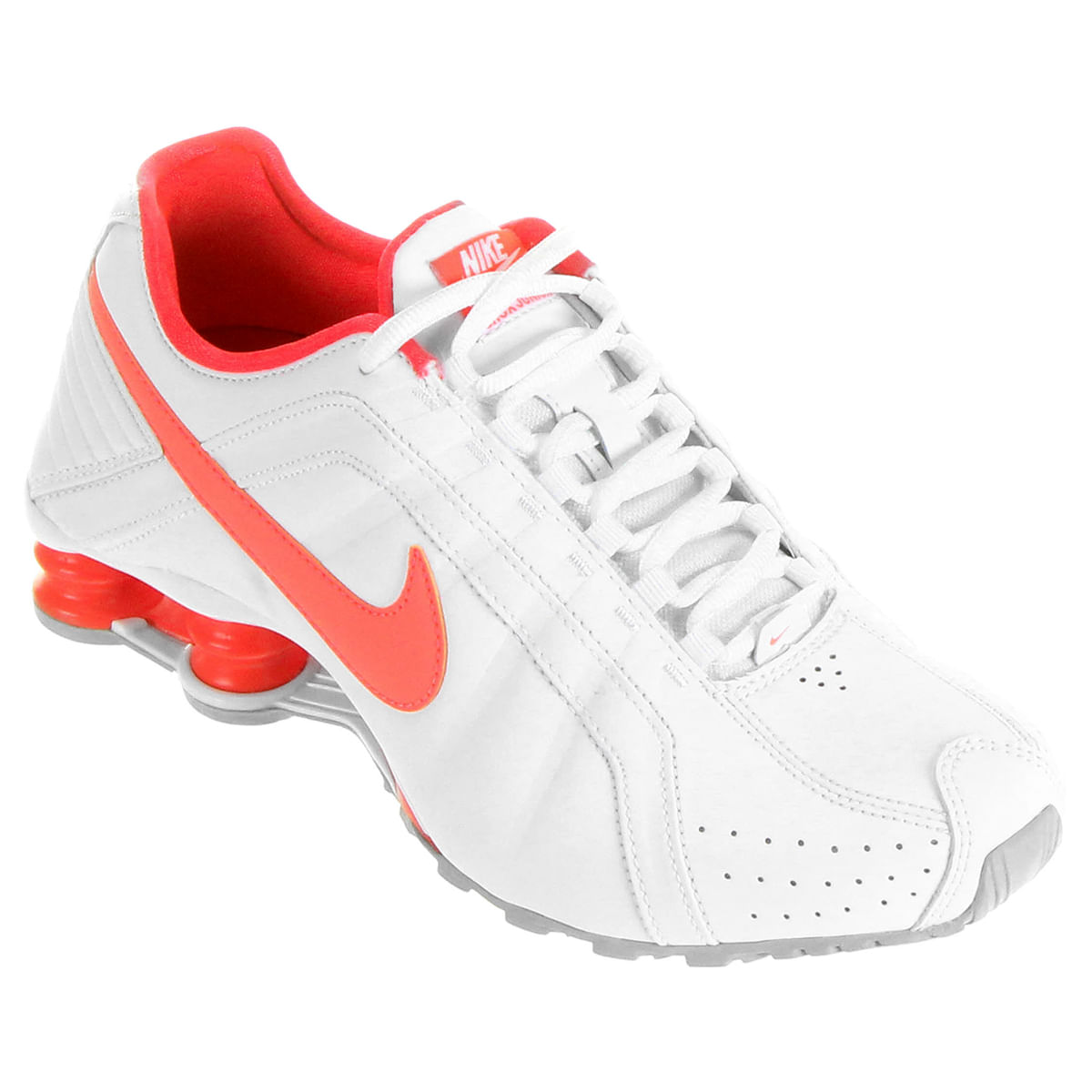 nike shox junior rosa e branco