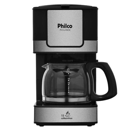 Cafeteira Eletrica Philco PH16 - Preto-Aco Escovado Menor preço em Cafeteira Eletrica Philco PH16 - Preto-Aco Escovado