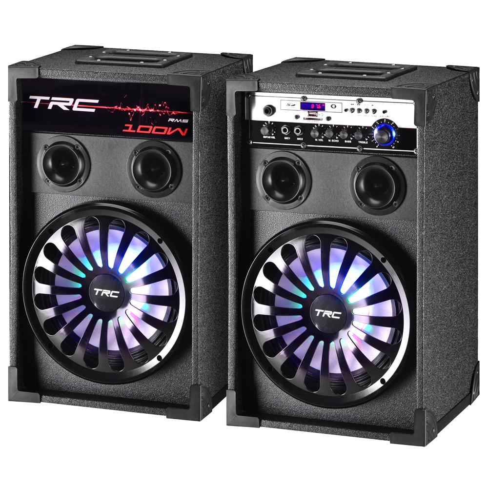 Caixa De Som Amplificada Trc 360w Caixa De Som Amplificada Dupla Trc Trc338 Usb Sd Radio Fm 100w Compre No Shopfacil Com